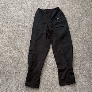 Alo Yoga Blaze Wide Leg Cargo Trouser Pant Black XXS